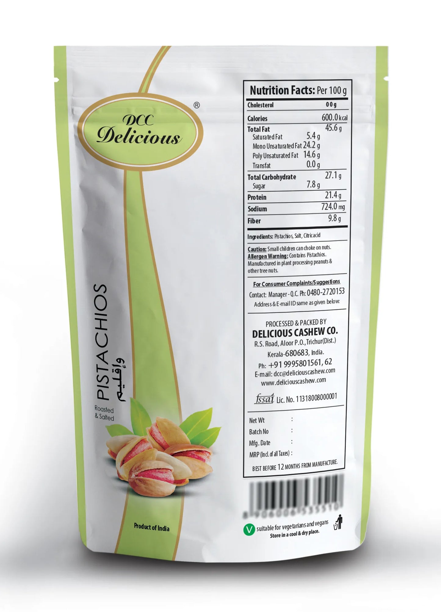 Dry Roasted & Salted Pistachios