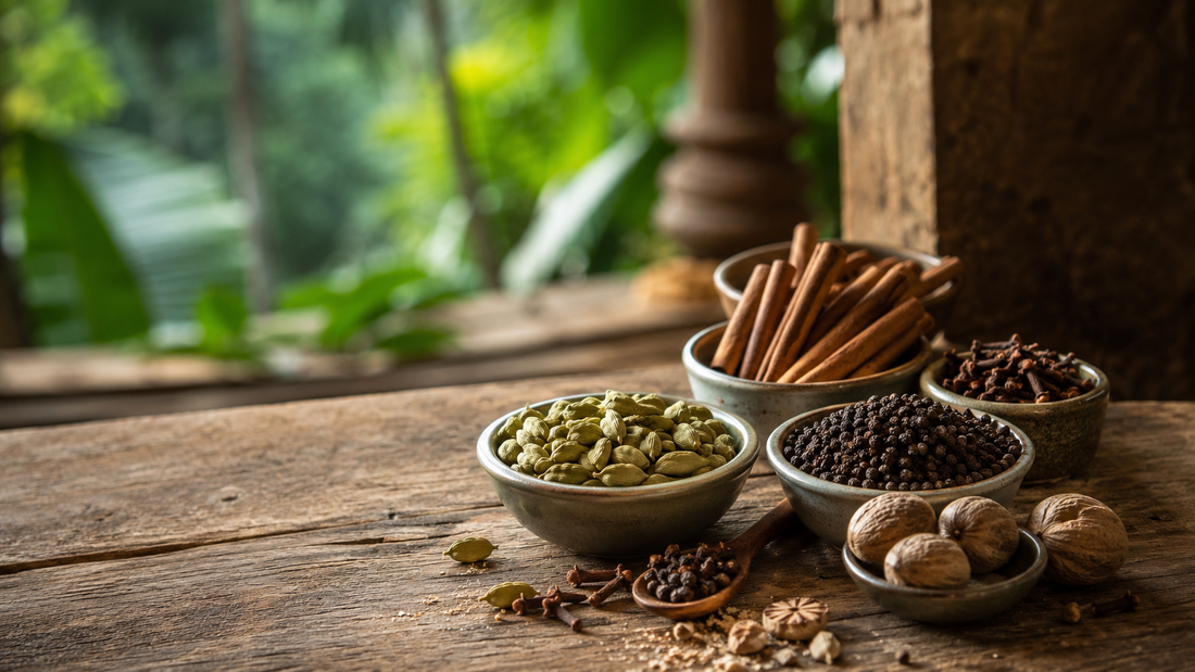 Kerala spices on a table